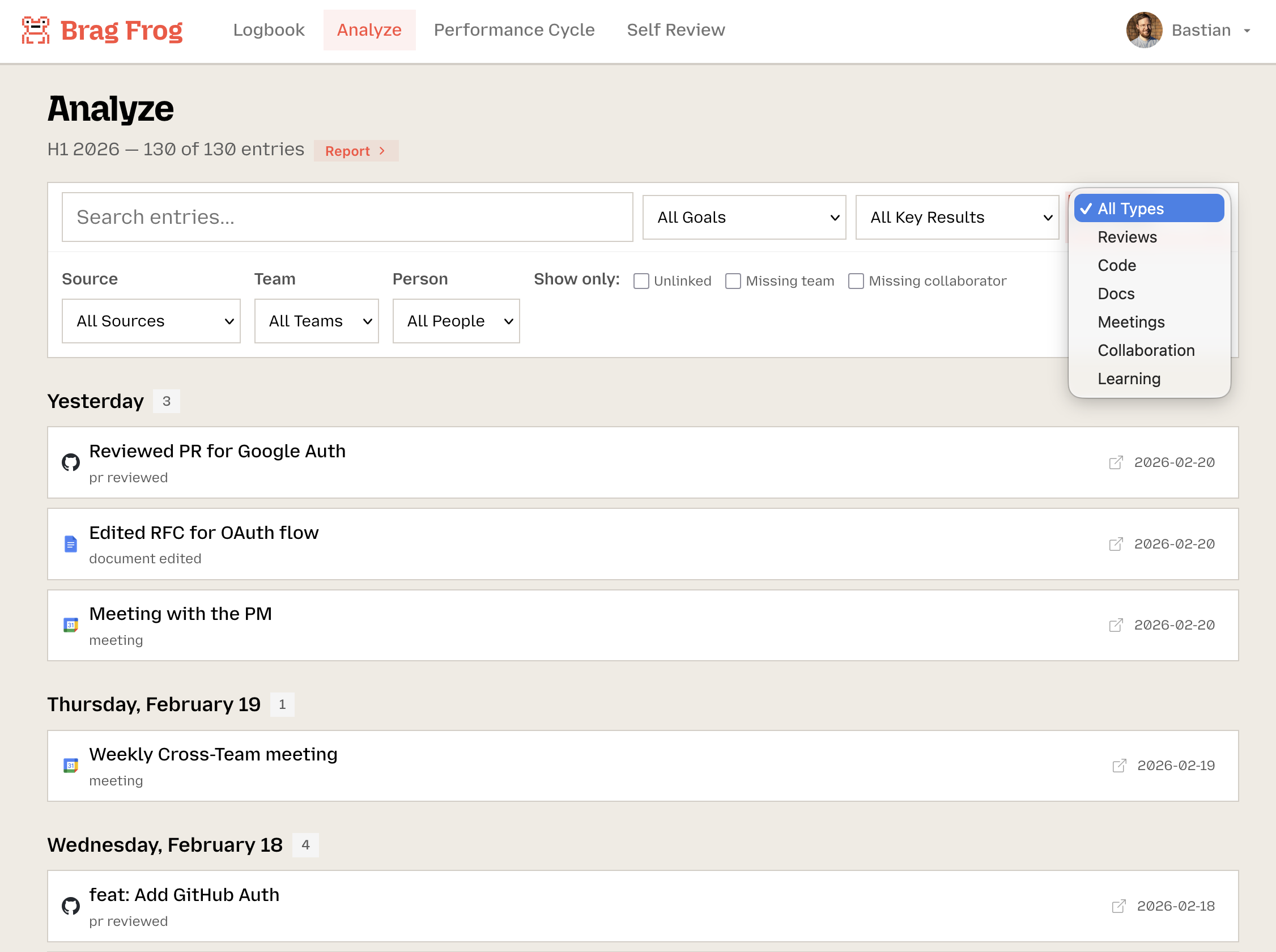Analyze and filter contributions
