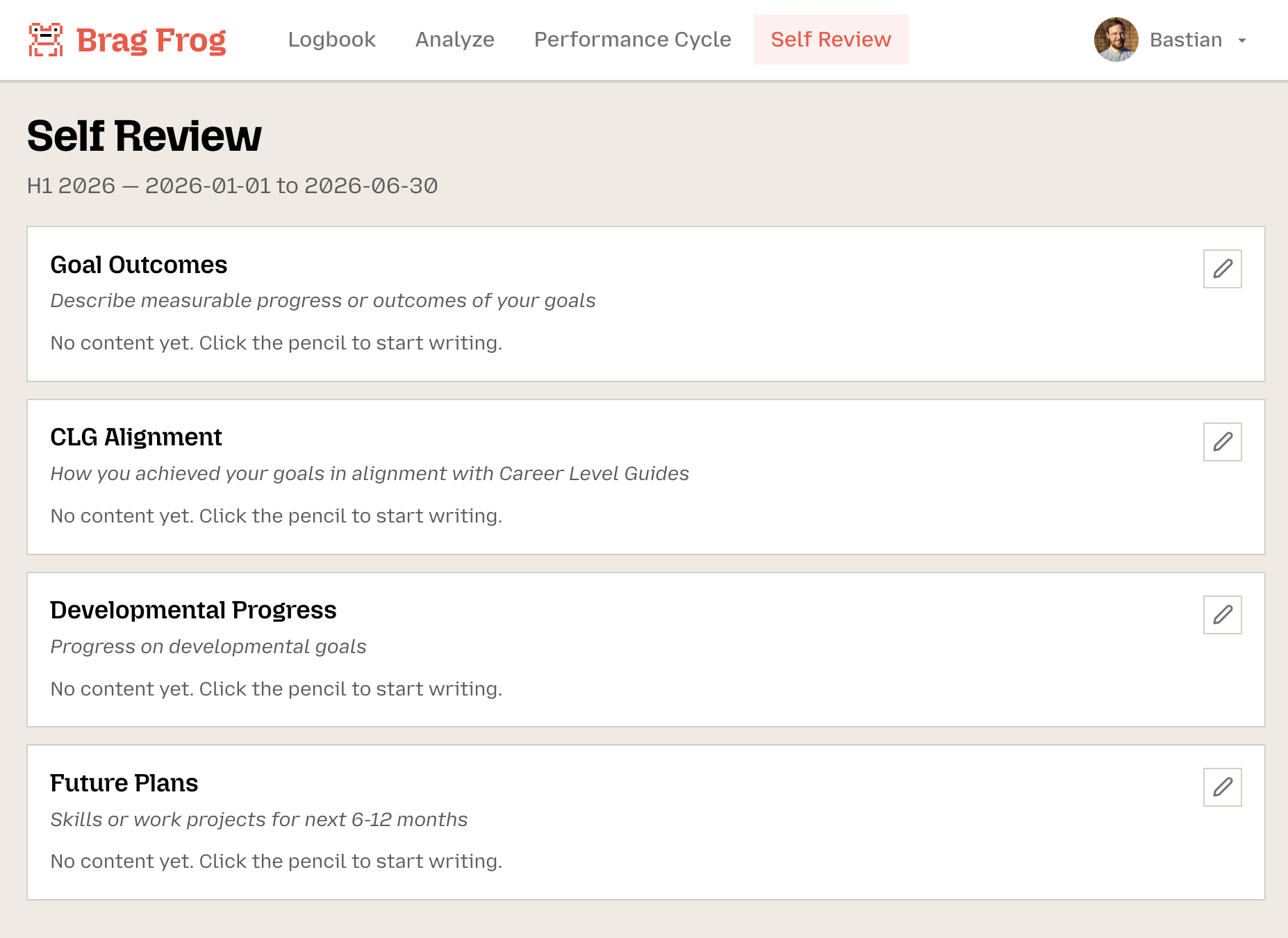 AI-generated self review draft